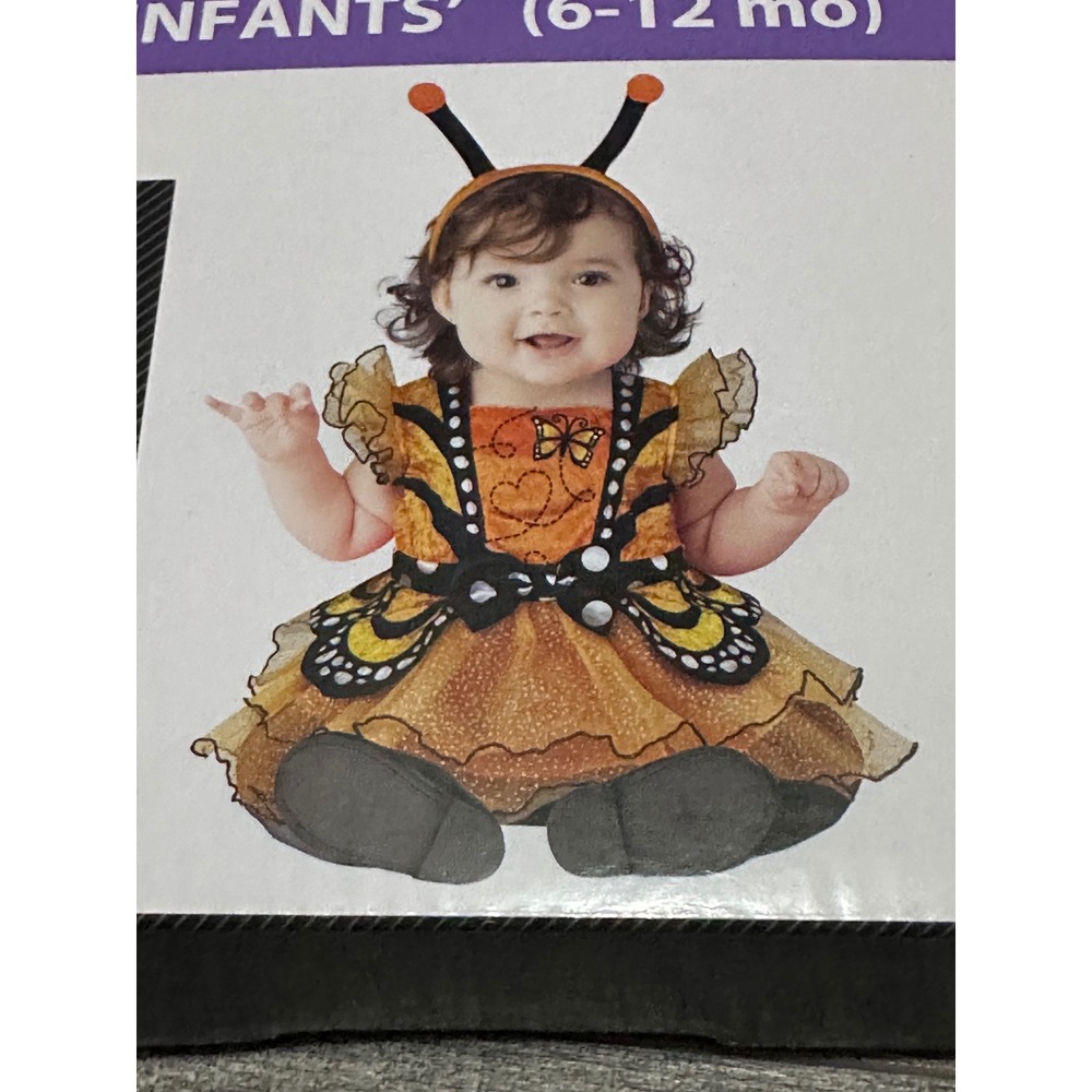 Monarch Butterfly Infant Costume 6-12 Months Dress & Headpiece  NWT